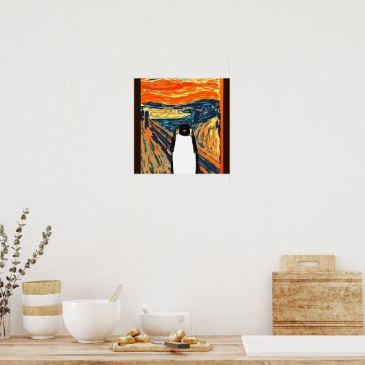Munch penguin poster (Keuken)