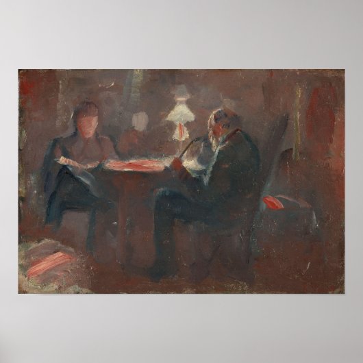 Munch - Rond de paraffinelamp Poster (Voorkant)