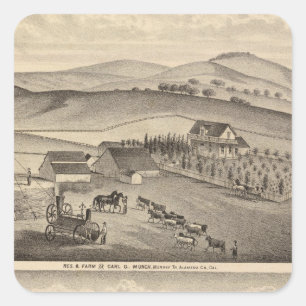 Munch, Stanley residences, boerderijen Vierkante Sticker