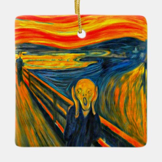 Munch the Scream Keramisch Ornament (Voorkant)
