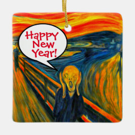 Munch the Scream New Year keramische decoratie