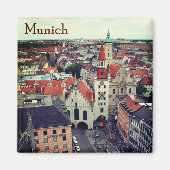 München Altes Rathaus vanaf Marienplatz Souvenir Magneet (Voorkant)