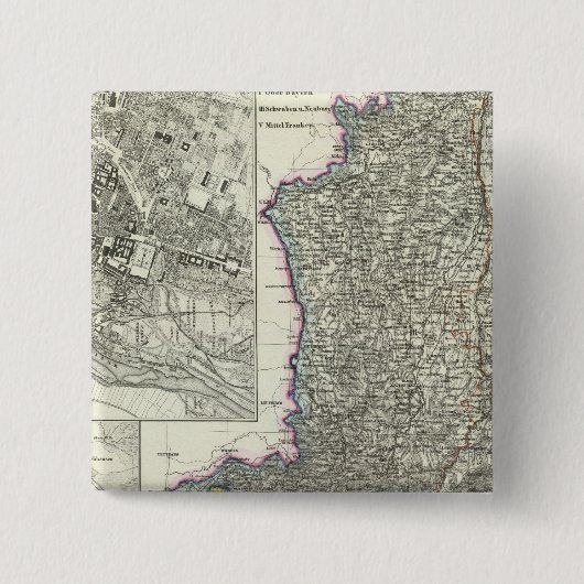 München, Augsburg, Beieren Vierkante Button 5,1 Cm (Voorkant)