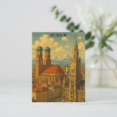 München Bavaria Duitsland Vintage Travel Briefkaart (Staand voorkant)