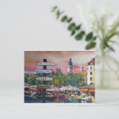München Bavaria Viktualienmarkt met signaalborden Briefkaart (Staand voorkant)