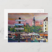 München Bavaria Viktualienmarkt met signaalborden Briefkaart (Voorkant / Achterkant)