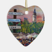 München Bavaria Viktualienmarkt met signaalborden Keramisch Ornament (Rechts)