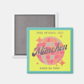München Bayern Deutschland Retro neon geel Magneet (Voorkant / Achterkant)