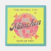 München Bayern Deutschland Retro neon geel Magneet (Voorkant)
