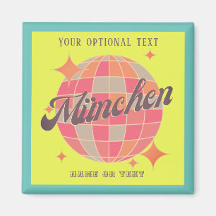München Bayern Deutschland Retro neon geel Magneet