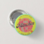 München Bayern Deutschland Retro neon geel Ronde Button 3,2 Cm (Voorkant /achterkant)