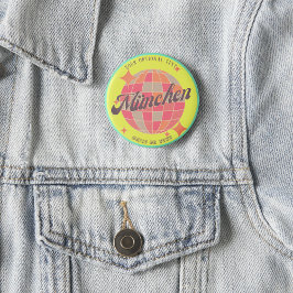 München Bayern Deutschland Retro neon geel Ronde Button 3,2 Cm