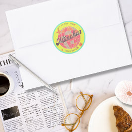 München Bayern Deutschland Retro neon geel Ronde Sticker