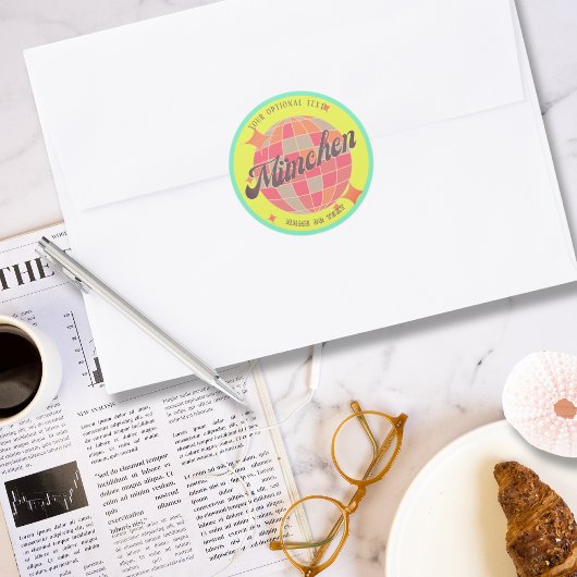 München Bayern Deutschland Retro neon geel Ronde Sticker