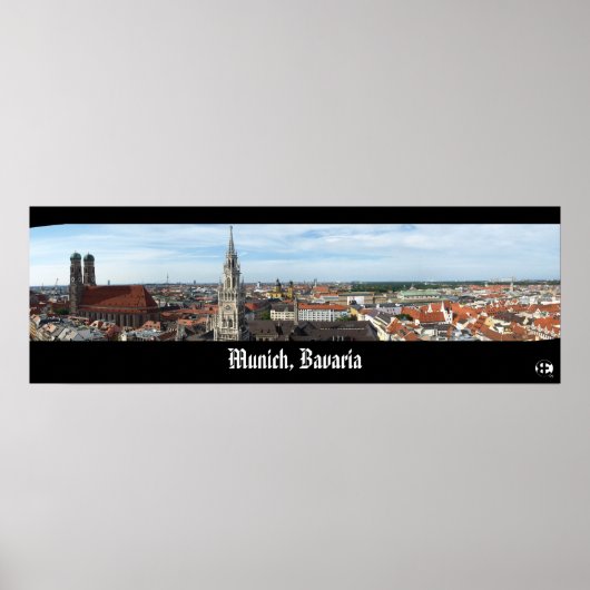 München, Beieren Panorama Poster (Voorkant)