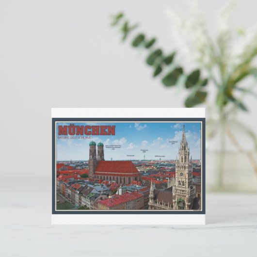 München Cityscape Briefkaart (Staand voorkant)