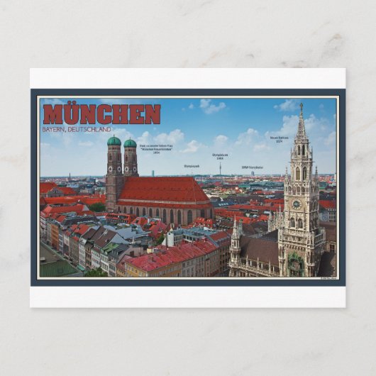München Cityscape Briefkaart (Voorkant)