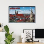 München Cityscape Poster (Thuiskantoor)
