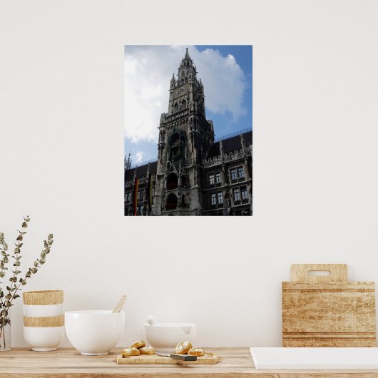 München Clock Tower Marienplatz, S Cyr Poster (Keuken)