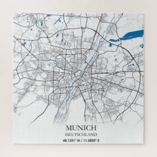 München Deutschland City Map Eenvoudig reizen Legpuzzel
