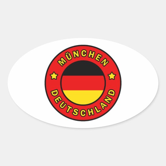 München Deutschland Ovale Sticker (Voorkant)