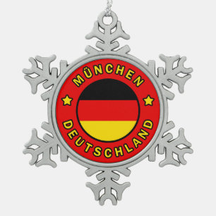 München Deutschland Tin Sneeuwvlok Ornament