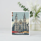 München Duitsland Art Vintage Travel Briefkaart (Staand voorkant)