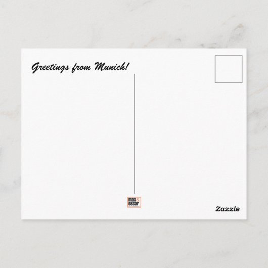 München, Duitsland Briefkaart (Achterkant)