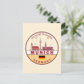 München Duitsland City Skyline Emblem Briefkaart (Staand voorkant)