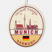 München Duitsland City Skyline Emblem Keramisch Ornament (Links)