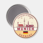 München Duitsland City Skyline Emblem Magneet (Voorkant / Achterkant)