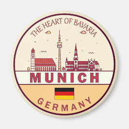 München Duitsland City Skyline Emblem Magneet