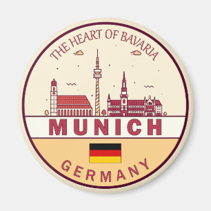 München Duitsland City Skyline Emblem Magneet