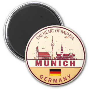 München Duitsland City Skyline Emblem Magneet