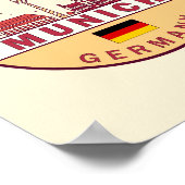 München Duitsland City Skyline Emblem Poster (Hoek)