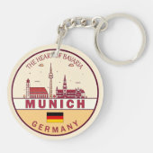 München Duitsland City Skyline Emblem Sleutelhanger (Achterkant)