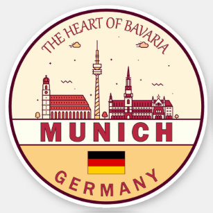München Duitsland City Skyline Emblem Sticker