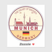 München Duitsland City Skyline Emblem Sticker (Vel)