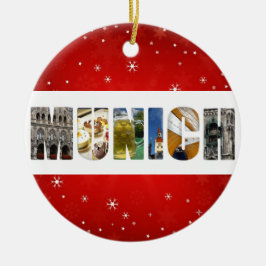 München Duitsland City Travel Photos Kerstmis Keramisch Ornament