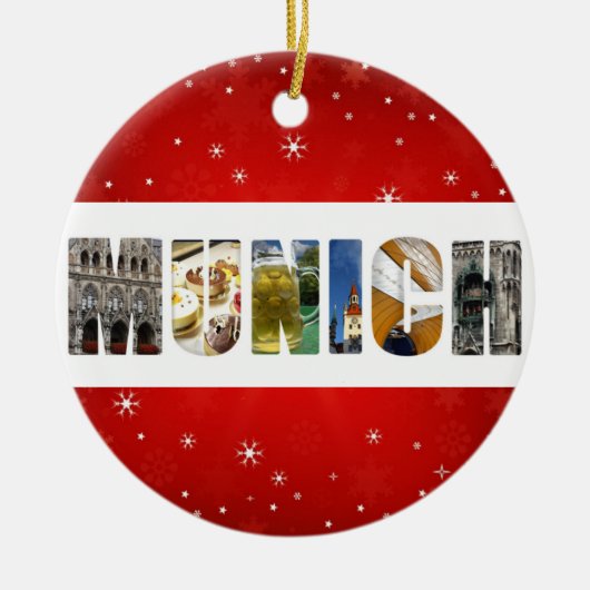 München Duitsland City Travel Photos Kerstmis Keramisch Ornament (Voorkant)