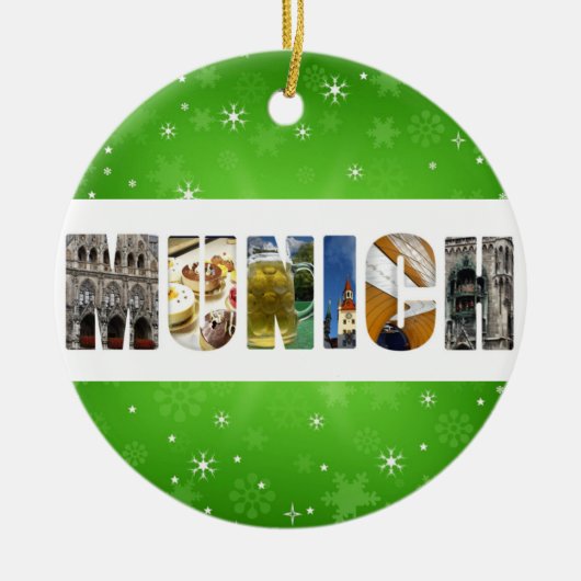 München Duitsland City Travel Photos Kerstmis Keramisch Ornament (Voorkant)