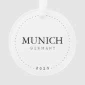 München, Duitsland Eenvoudige Internationale Reisd Ornament (voorkant)