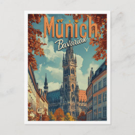 München Duitsland  Kunst Reizen Illustratie Briefkaart