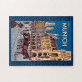 München Duitsland Marienplatz Reizen Kunst Vintage Legpuzzel (Horizontaal)