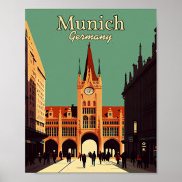 München Duitsland Minimalistisch  KunstPoster Poster