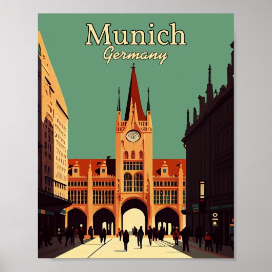 München Duitsland Minimalistisch  KunstPoster Poster (Voorkant)