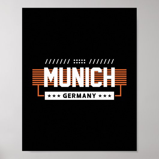 München Duitsland Moderne Typografie Grafisch Ontw Poster (Voorkant)