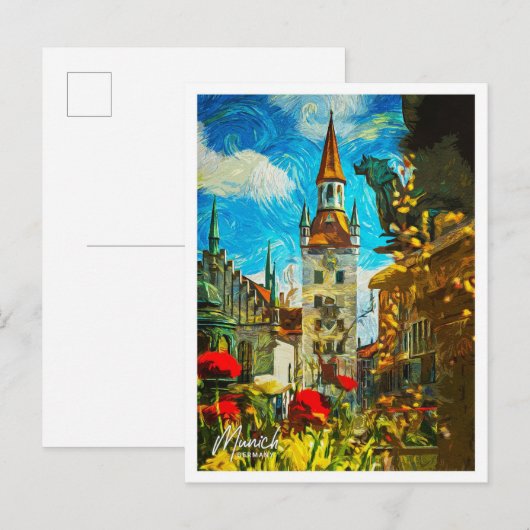 München Duitsland Mooi olieverflandschap Briefkaart (Voorkant / Achterkant)