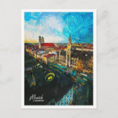 München Duitsland Mooie Olieverf Stad Landschap Briefkaart (Voorkant)