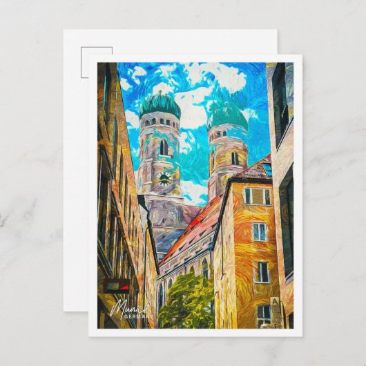 München Duitsland Mooie olieverfstad Briefkaart (Voorkant / Achterkant)